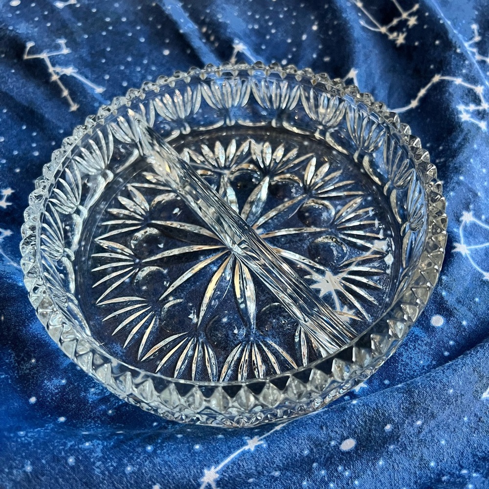 VINTAGE Princess House Crystal Glass Trinket Tray